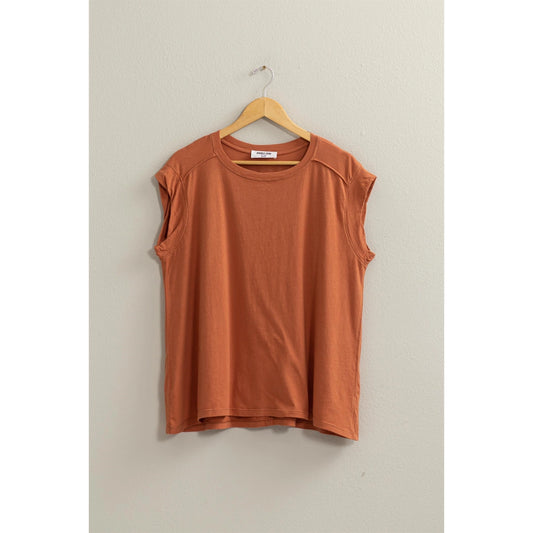 Bella Oversized Top -Baked Clay